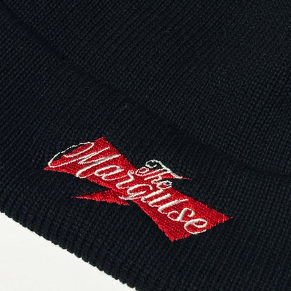 RIBBON EMB BEANIE【BLK x RED】