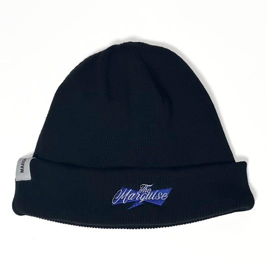 RIBBON EMB BEANIE【BLK x BLUE】