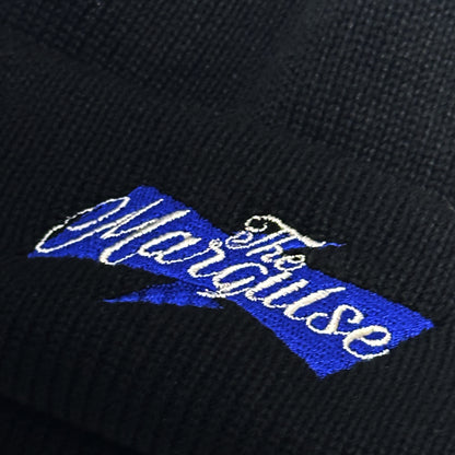 RIBBON EMB BEANIE【BLK x BLUE】