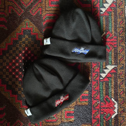 RIBBON EMB BEANIE【BLK x BLUE】