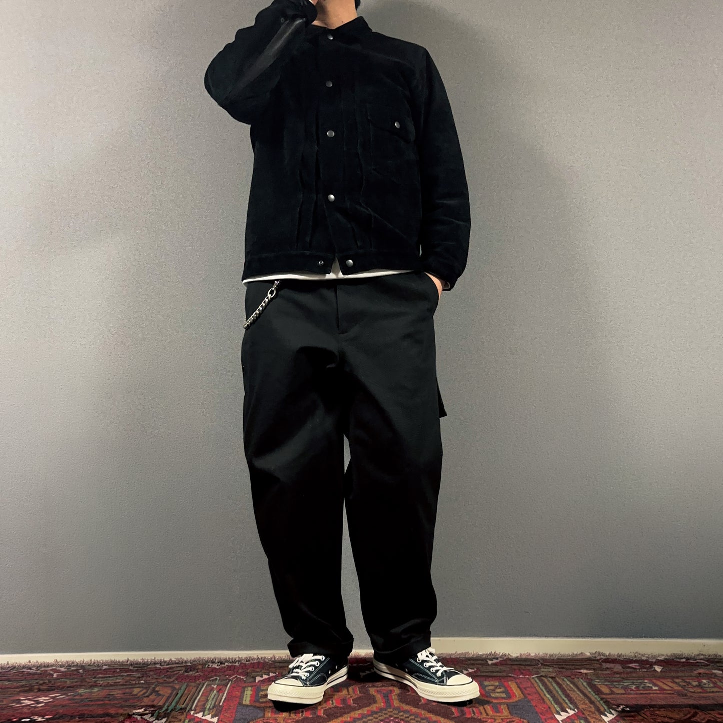 HEAVY COTTON TROUSERS【BLACK】