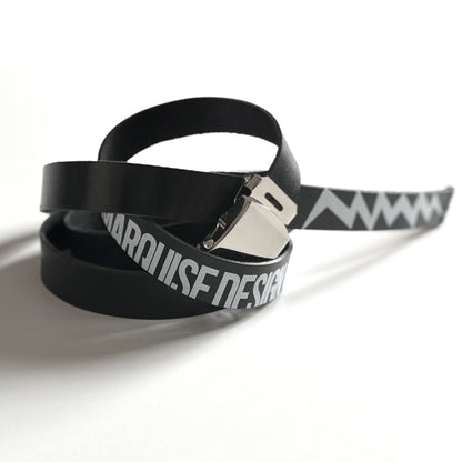 NARROW LEATHER GI BELT【MQS LOGO AND LIGHTNING】