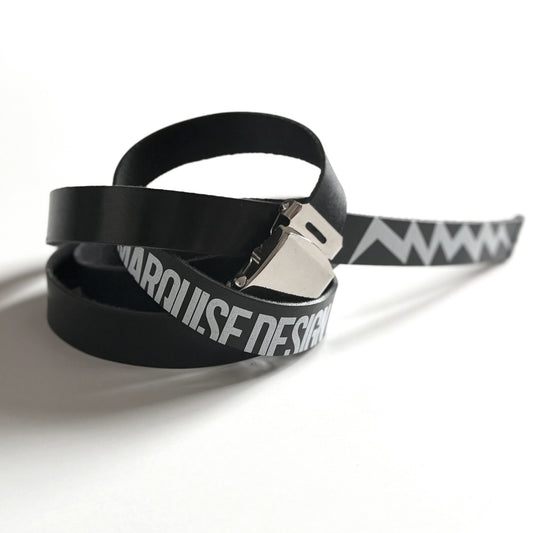 NARROW LEATHER GI BELT【MQS LOGO AND LIGHTNING】