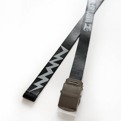 NARROW LEATHER GI BELT【MQS LOGO AND LIGHTNING】