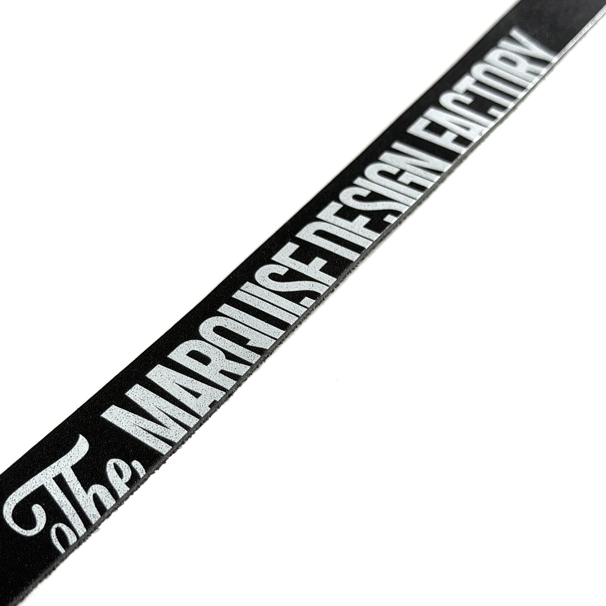 NARROW LEATHER GI BELT【MQS LOGO AND LIGHTNING】