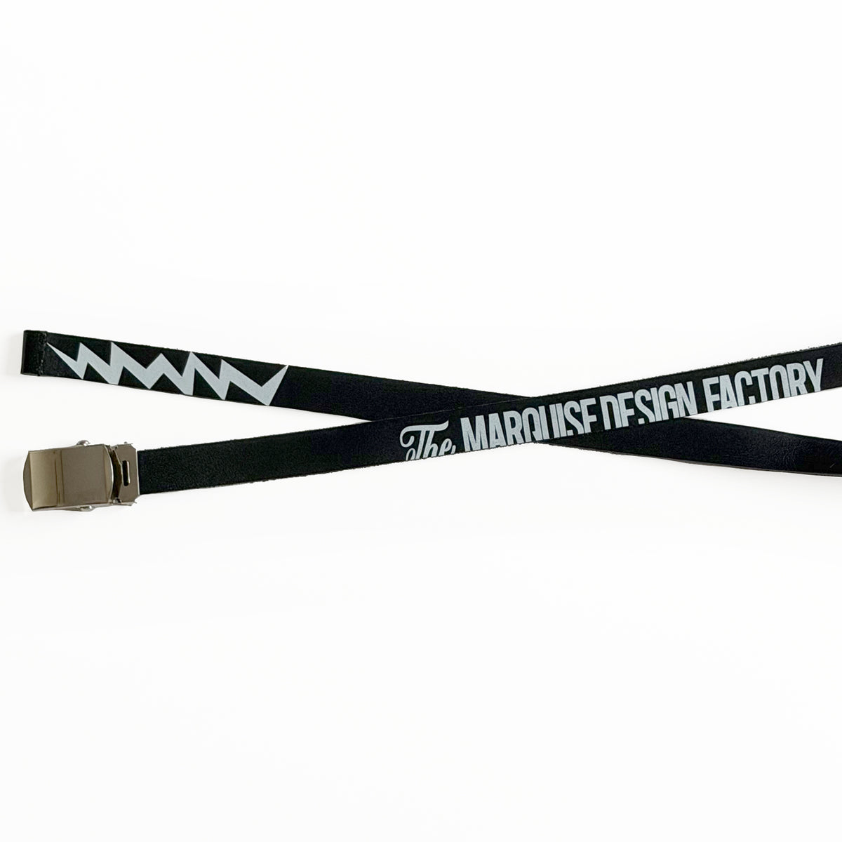 NARROW LEATHER GI BELT【MQS LOGO AND LIGHTNING】