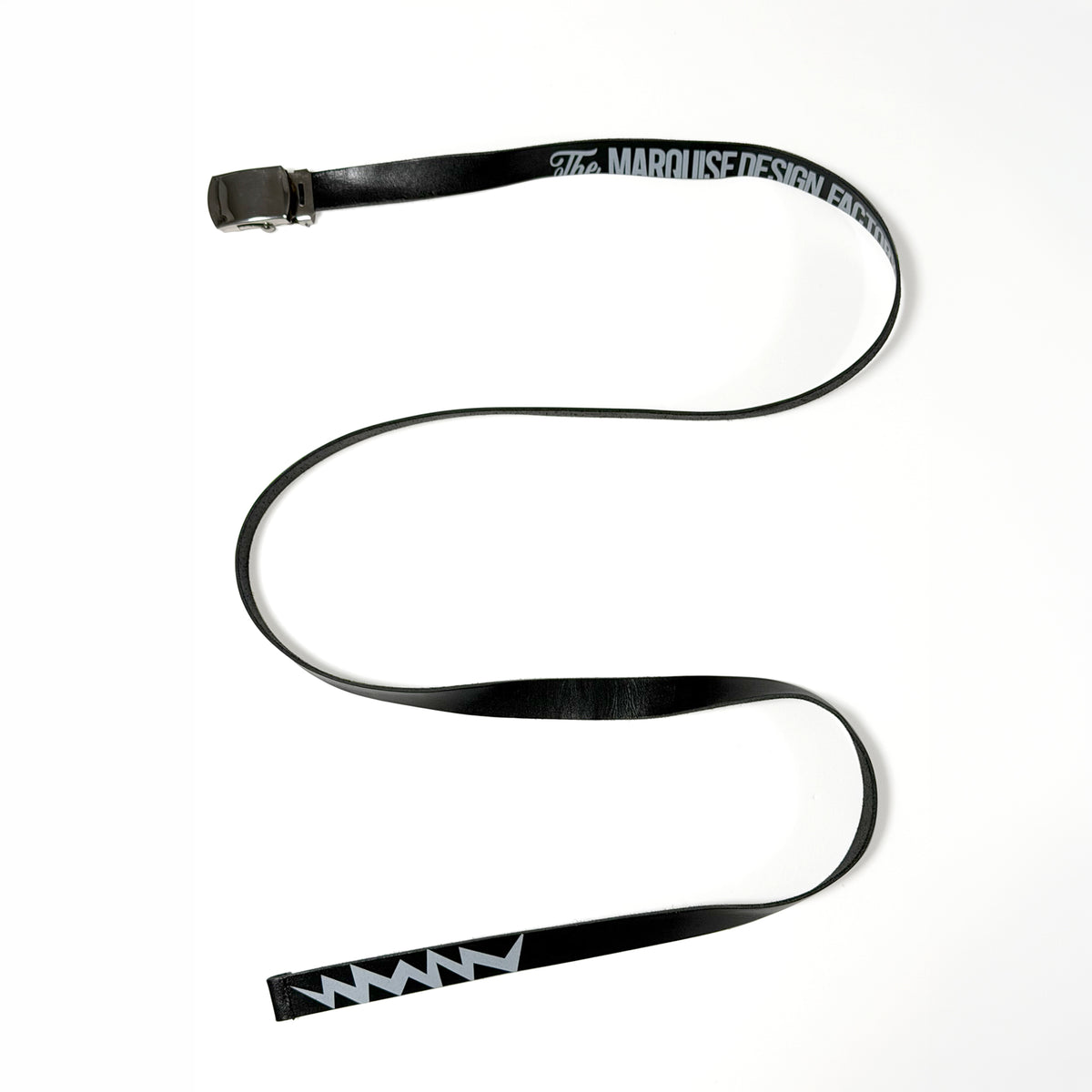 NARROW LEATHER GI BELT【MQS LOGO AND LIGHTNING】