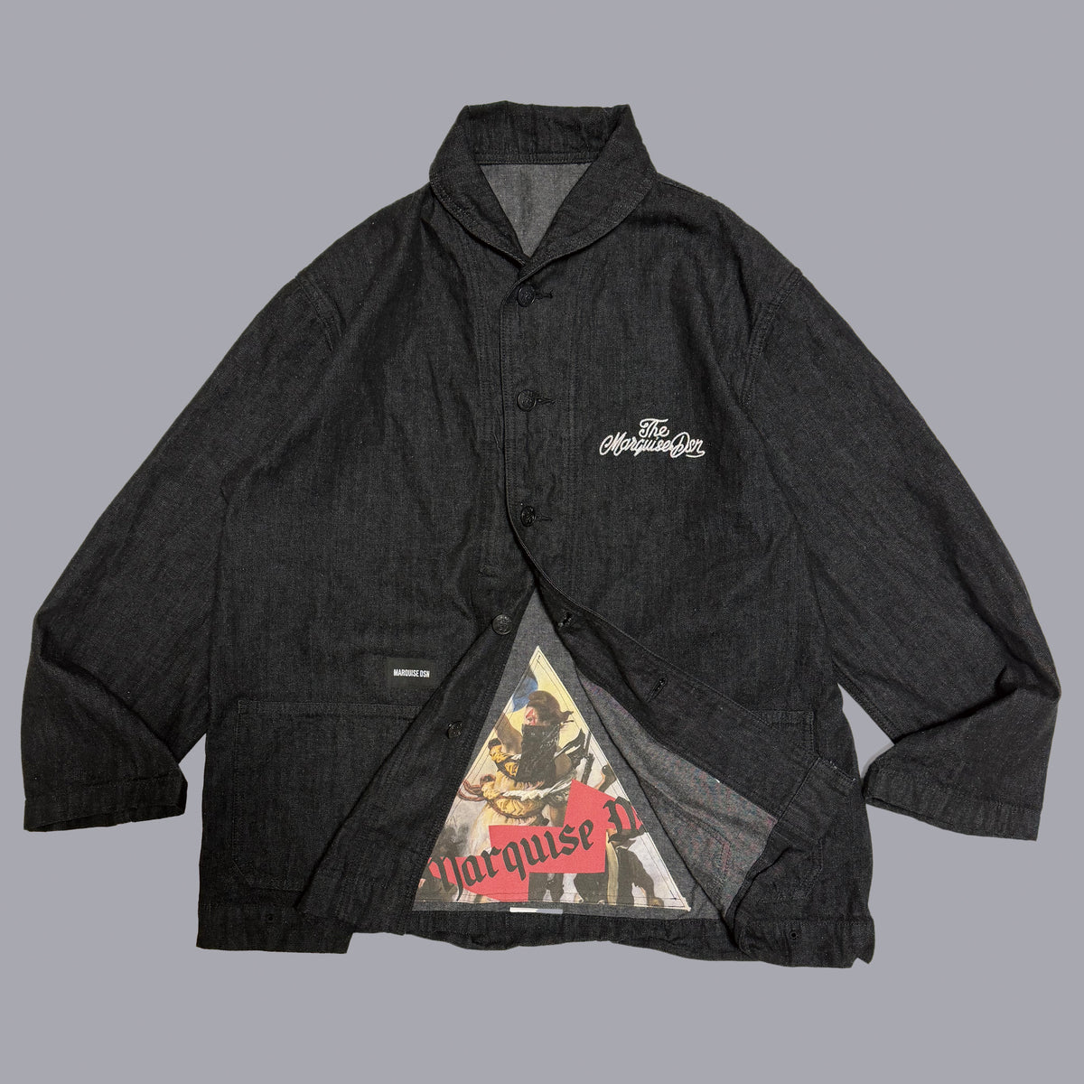 SHAWL COLLAR COVERALL【BLACK】