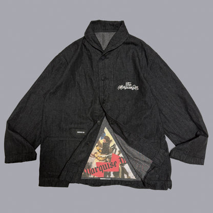 SHAWL COLLAR COVERALL【BLACK】