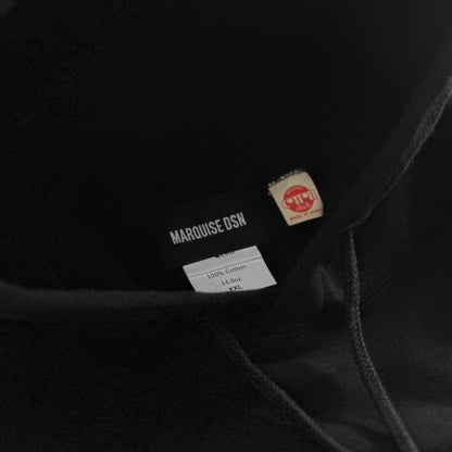 LOOPWHEEL TERRY HOODIE【BLACK】COTTON RESERCH CLUB x MARQUISE DSN