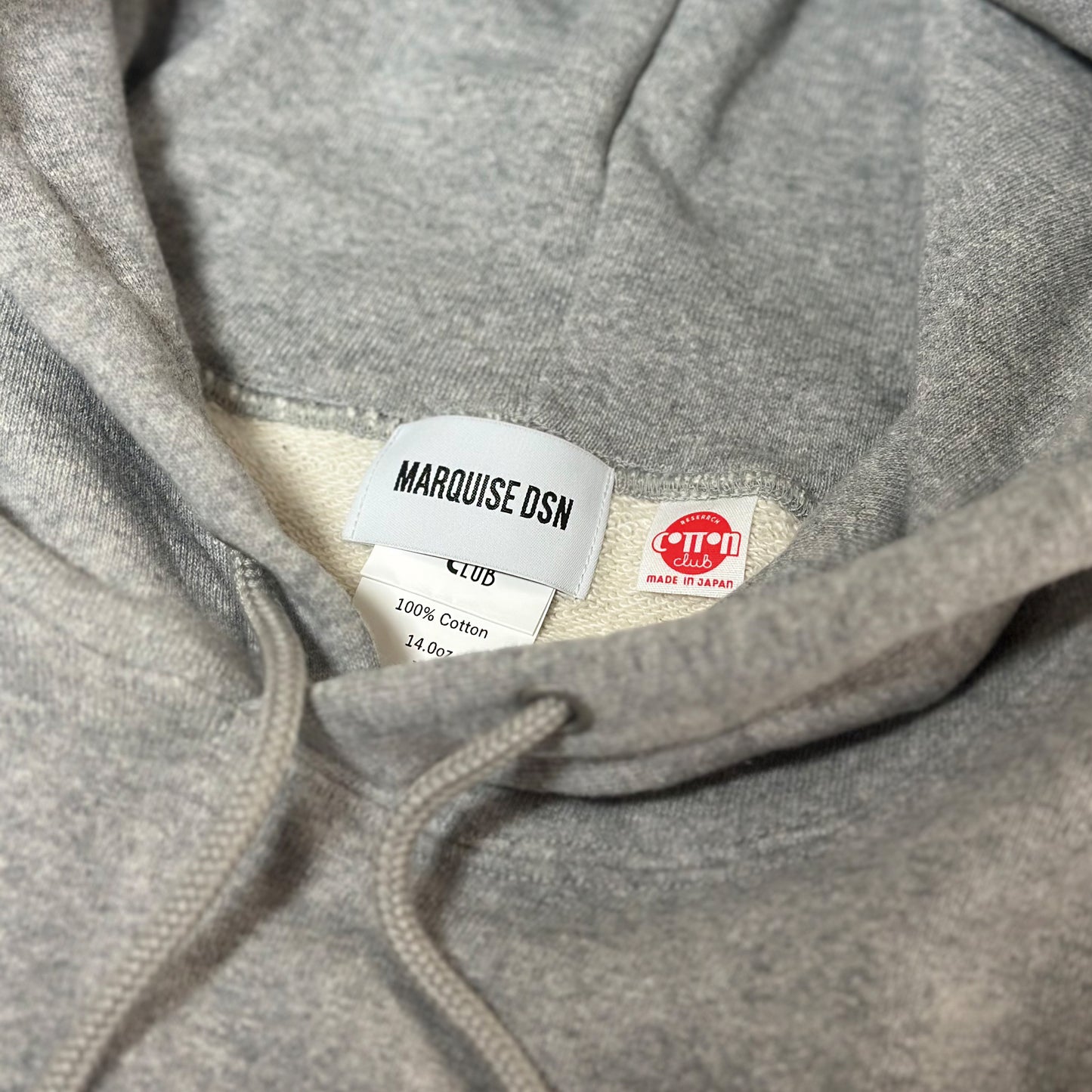 LOOPWHEEL TERRY HOODIE【GRAY】COTTON RESERCH CLUB x MARQUISE DSN