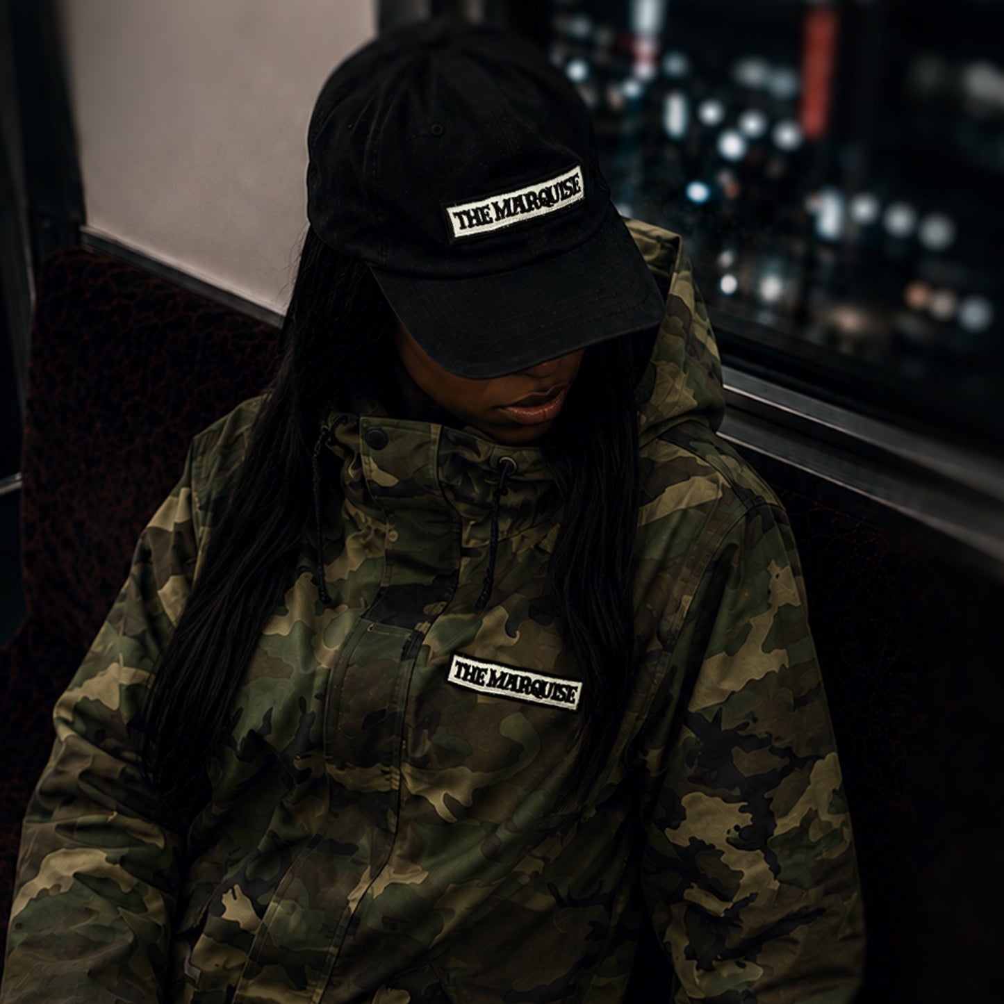 SQUARE PATCH 6-PANEL CAP【BLACK】