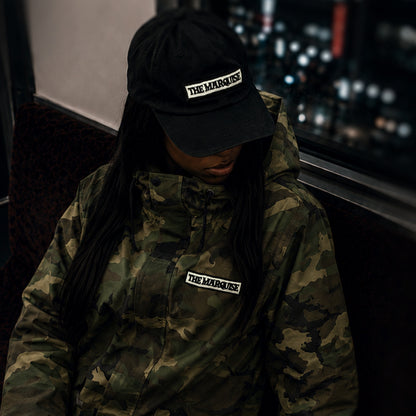 SQUARE PATCH 6-PANEL CAP【BLACK】