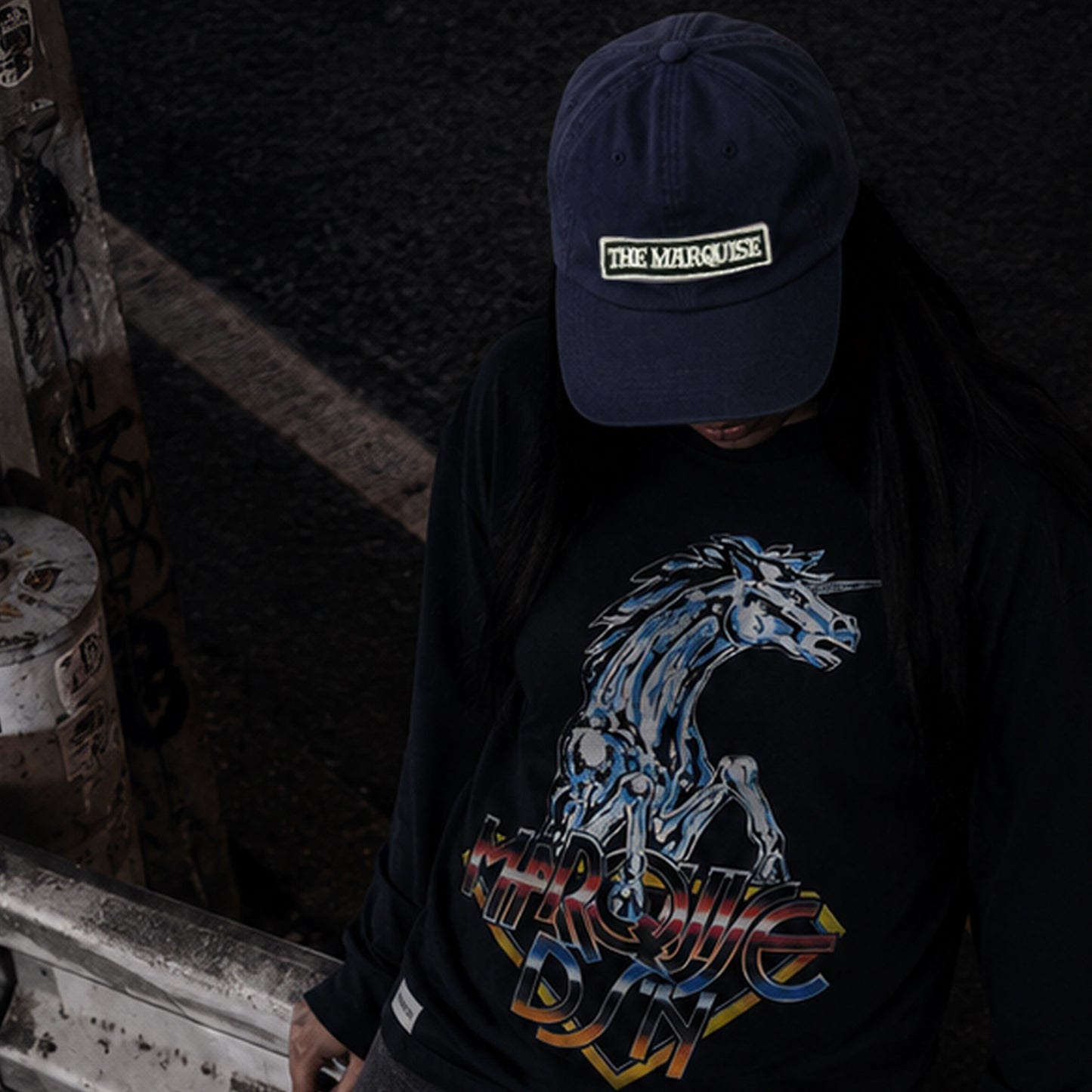 SQUARE PATCH 6-PANEL CAP【NAVY】