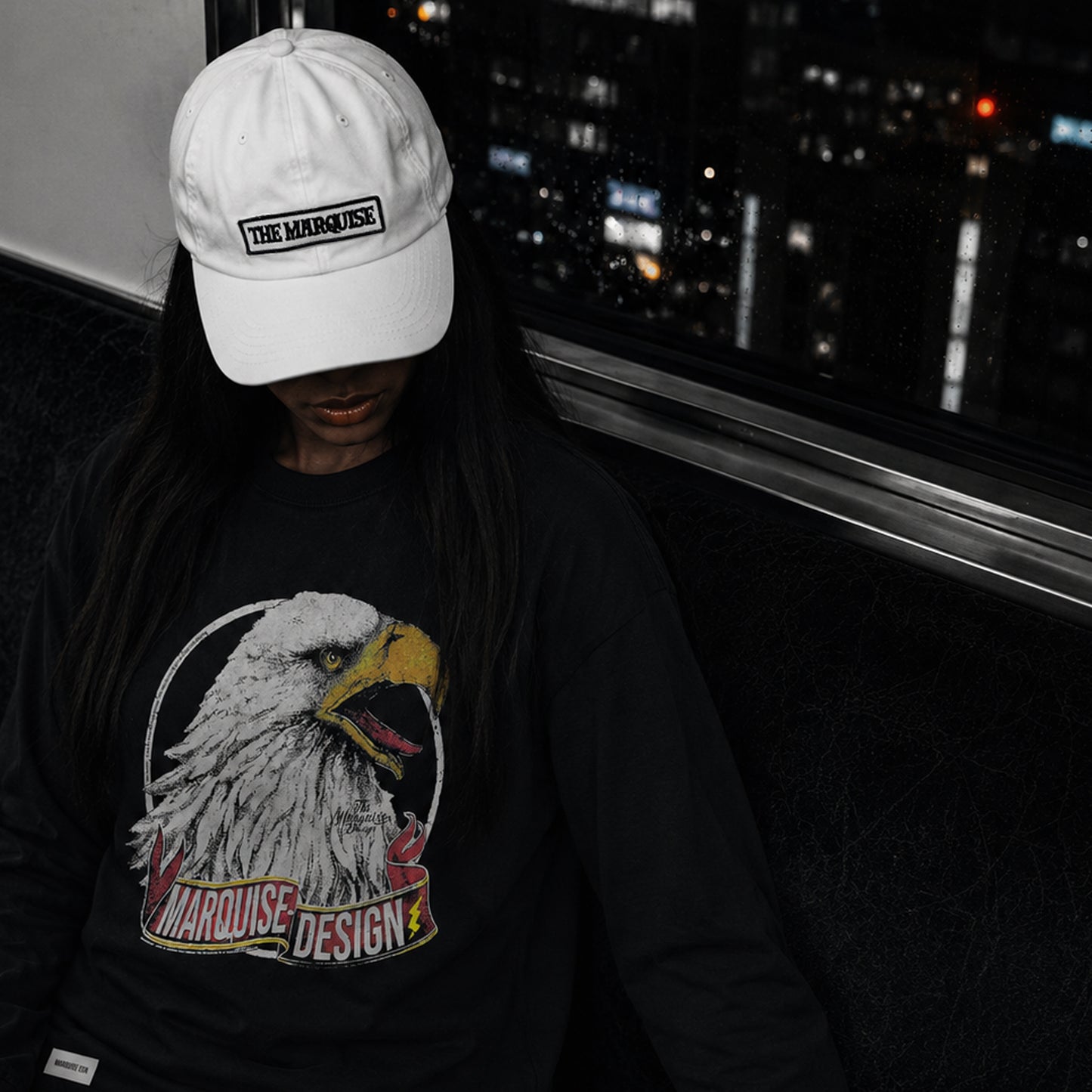 SQUARE PATCH 6-PANEL CAP【WHITE】