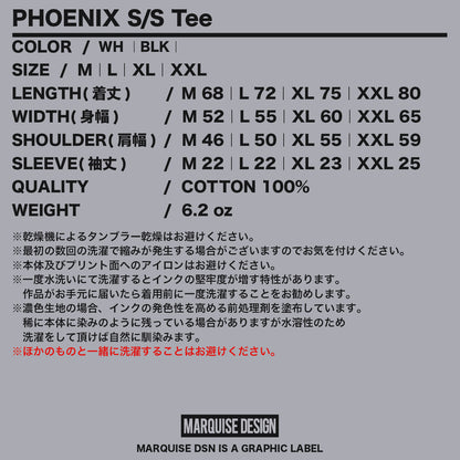 PHOENIX S/S Tee【BLACK x YELLOW】