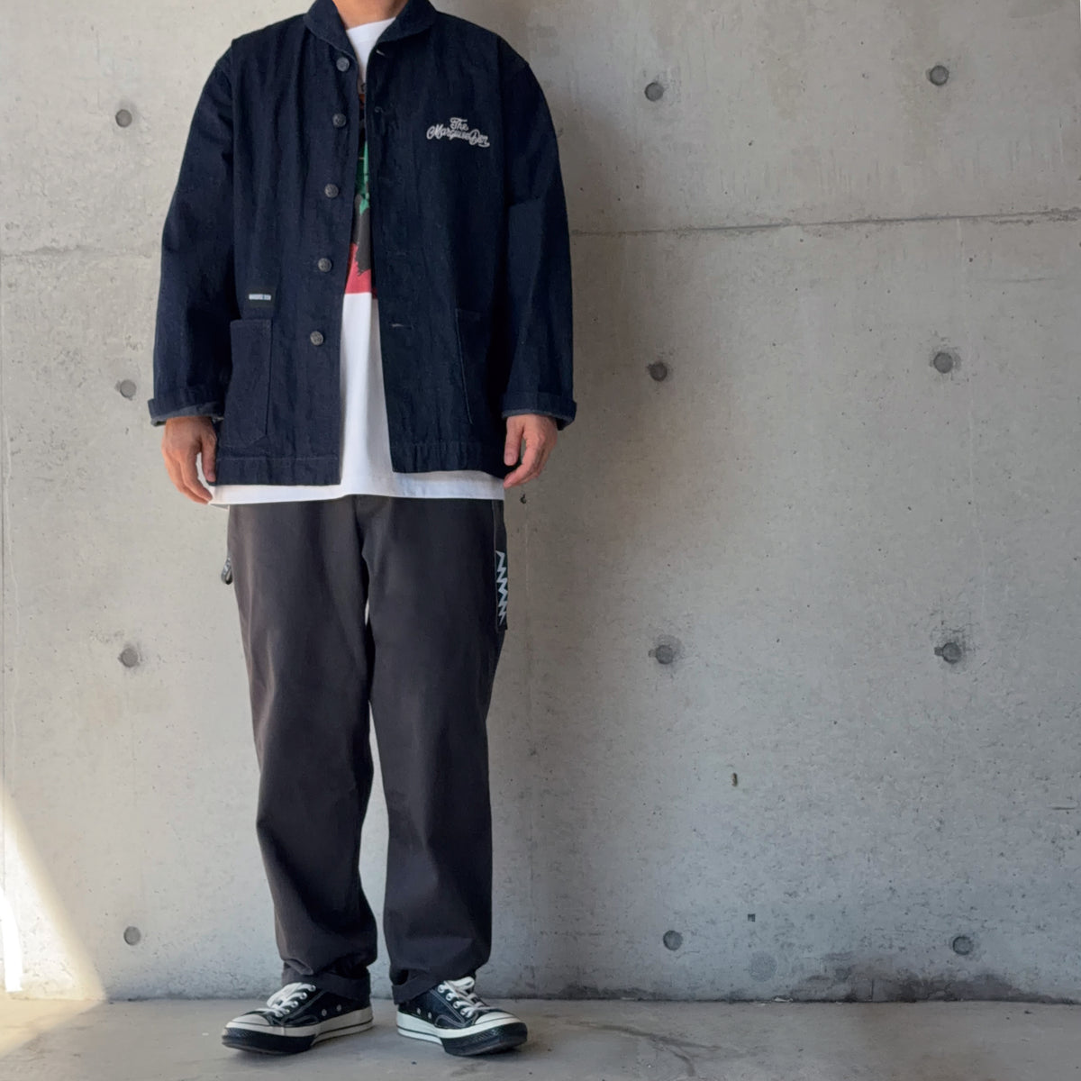 SHAWL COLLAR COVERALL【INDIGO】