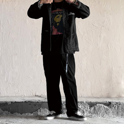 SHAWL COLLAR COVERALL【BLACK】